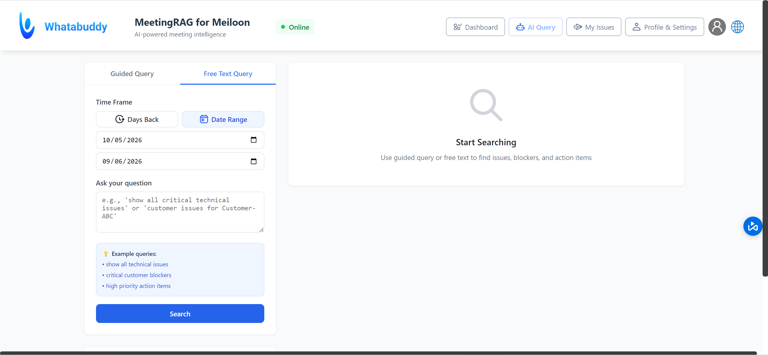 Meeting platform screenshot